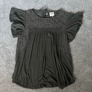 Knox Rose Elegant Dark Green Lace Blouse Woman’s M